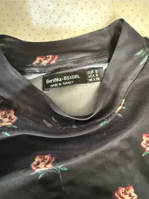Bershka Black Long-Sleeve Floral Mesh Bodysuit thumbnail 3
