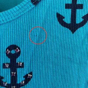 Primp Y2K Blue Rhinestone Anchor Tank Top Size Medium thumbnail 4