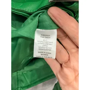 Love Tree Women Jacket Small Green Moto Asymmetrical Zip Faux Leather 8229JH thumbnail 6