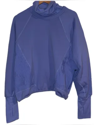 FREE PEOPLE MOVEMENT Keepin Cozy Run Crew Pullover / Bluebell / Large - Like New thumbnail 5