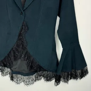 The Pyramid Collection Corduroy Corset Lace Up Jacket Sz Small Lace Trim thumbnail 9