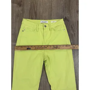 Judy Blue Neon‎ Yellow Jeans Womens 3/26 Slim Fit Neon Stretch Denim thumbnail 7