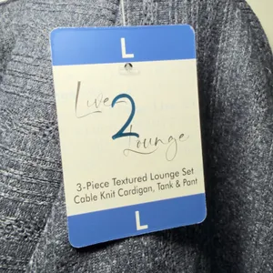 Live 2 Lounge Large Navy Coastal Lounge Knit Tank With‎ Cardigan Cabincor thumbnail 7