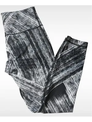 Women's Lululemon Leggings Size S Black White Patterned Athletic Pants thumbnail 3