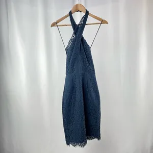 NEW Keepsake High Roads Lace Halter Dress‎ in Navy Blue Size Extra Small thumbnail 4