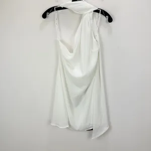 Lulus Isloda Ivory One-Shoulder Backless Sash Mini Dress with Scarf Small NWT thumbnail 5