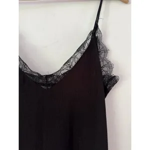 H&M Black Lace Trim Cami Tank Top Size Small Y2K Forest Fairy Whimsygoth thumbnail 3