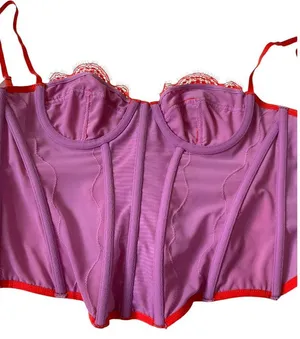 Out From Under Purple & Orange Lace Underwired Corset Women Size Medium | 10-27 thumbnail 3