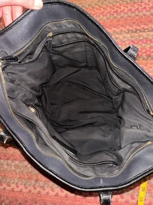 COACH BLACK LEATHER LARGE TOTE BQG thumbnail 3