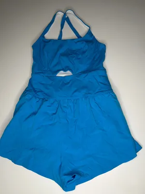 Anrabess Turquoise Sleeveless Athletic Romper Skort One Piece S thumbnail 1