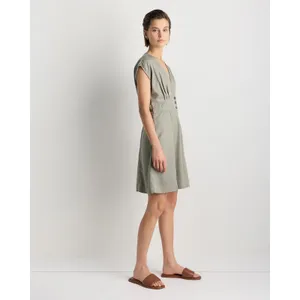 Quince Vintage Wash Tencel Button Front Dress Sage Green Large thumbnail 4
