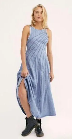 Free People Blue Jean Baby Maxi Dress thumbnail 1
