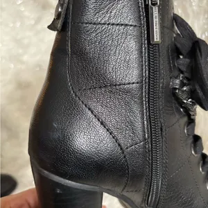 Karl Lagerfeld Black Jade Lace-Up Boots with Side‎ Zipper Size 7M/ 37.5B thumbnail 8