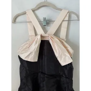 NWD Lulus Black Tiered Large Bow Formal Dress Size Small Full Smocked Party thumbnail 4