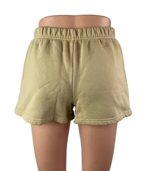 Aritzia TNA Cozy AF Tan Khaki Fleece High Rise Mini Lounge Sweat Shorts Size S thumbnail 1