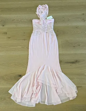 Outcast Clothing Strapless Maxi Dress Bella Size M Light Pink thumbnail 1