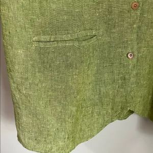 FLAX 100% Linen Oversized Tunic Shirt Tunic Pockets Lagenlook Boho Sz Large thumbnail 3