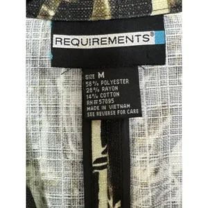 Requirements Artsy Floral Print Blazer Jacket M Tan Abstract thumbnail 3