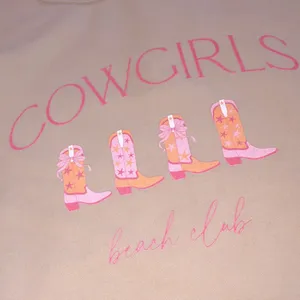 Pink Lily boutique Cowgirls beach club sweatshirt cowboy boots graphic XLarge thumbnail 3
