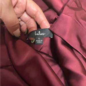 Lulus Classic Elegance Wine Satin Sleeveless Mock Neck Maxi Dress thumbnail 5