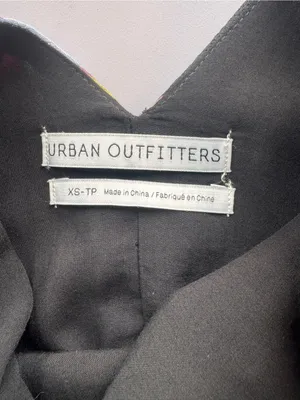 Urban Outfitters XS Striped Slip Mini Dress V Neck Low Back NWT thumbnail 2