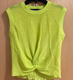 Veronica Beard Kellen twist-front sweater Chartreuse thumbnail 1