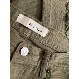 Kancan Olive Green Distressed Ripped Straight Leg Jeans Women Size 25 thumbnail 4
