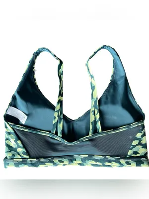 Aerie Offline Goals Plunge Deep Forest Leopard Print Sports Bra Small thumbnail 3