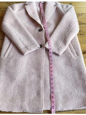 Zara Blush Pink Single-Breasted Wool-Blend Coat thumbnail 8