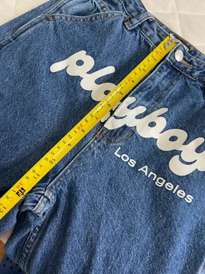 PacSun Playboy Los Angeles Graphic Jeans Womens 25 Y2K Straight Leg Denim Floral Bunny thumbnail 10