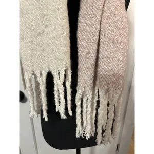 Gentle Fawn Scarf Large Size Pink/Oatmeal One Size Soft Fringe Bottom NEW thumbnail 2