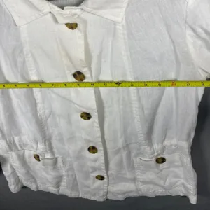 Coldwater‎ Creek Cream 100% Linen Button Front Utility Jacket Women Size 4-6 thumbnail 9