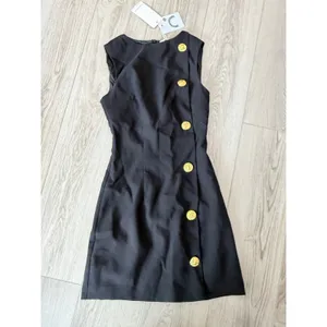 Commense Minimalist Brunch Black Button Tank Mini Dress NWT XS thumbnail 2