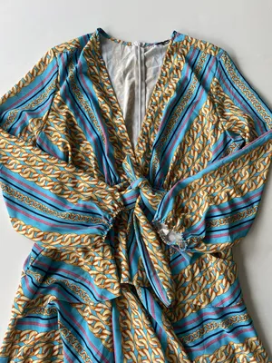 Zack Curve Chain Print Ruffle Mini Dress Plus Size 16 thumbnail 6