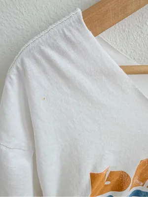 Blink-182 off-the-shoulder white punk tee thumbnail 5