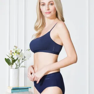 Calvin Klein Navy Blue Bandeau Bralette Sz L thumbnail 4