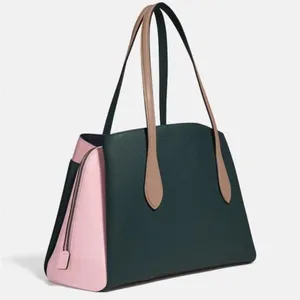 Coach Lora Carryall tote Colorblock in Pewter/Pine Green Aurora Multi Leather thumbnail 6