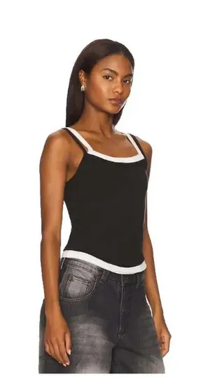 We The Free Twofer Free People Black White Layered Cami Tank Top OB2187897 Large thumbnail 1