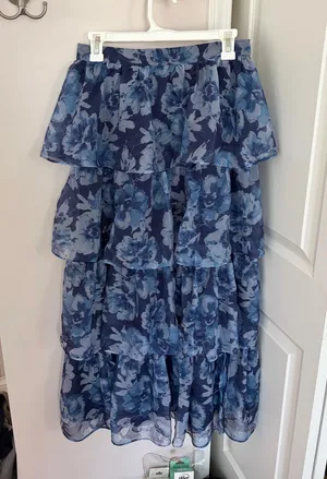 American Eagle blue floral maxi skirt thumbnail 1