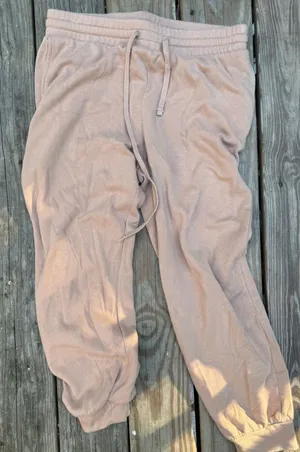 EXPRESS Jogger Sweatpants Size M Tan Fleece Drawstring Lounge Pants thumbnail 2