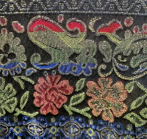 Coldwater Creek Small Jacket Velvet Button Front Black Wine Tapestry Holiday thumbnail 12