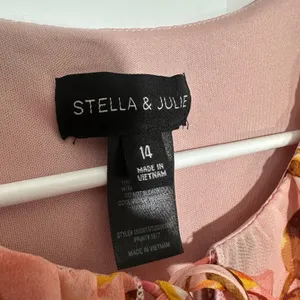 Stella & Julie Midi Dress Womens 14 Pink Floral Ruffle Sleeveless Garden Party thumbnail 4