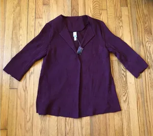 Wynne Layers NWOT Women's Deep Purple Knit Cardigan - Size L thumbnail 1