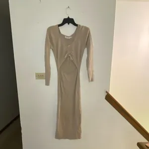 All In Favor Ribbed Cutout Midi Dress Long Sleeve Size Medium NWT thumbnail 2