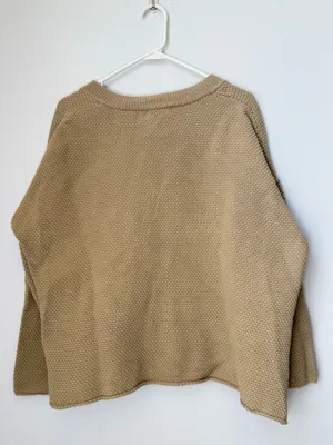 The Native One Textured Henley Tan Sweater with Buttons Size Large thumbnail 4