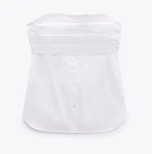 ZARA Strapless Poplin Top thumbnail 2