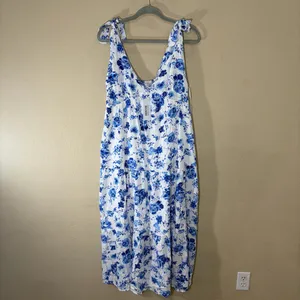 NWT Baltic Born Mariah Tank Florals Blue White Maxi Dress Sz M Wedding Beach thumbnail 2