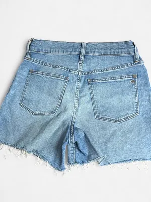 Madewell Denim Shorts Size 26 Blue Button Front Pockets High-waisted thumbnail 2