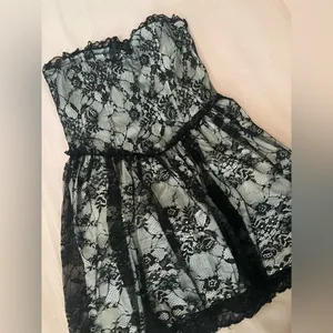 Dolls Kill Widow Black Strapless Babydoll Mini Dress thumbnail 3