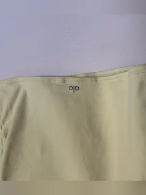 Alo Yoga Choice Polo Crop Yellow Green Lime Workout Top Short Sleeve Size L thumbnail 6